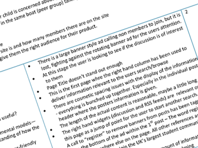 detail of an expert review document